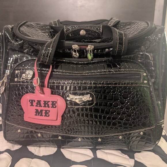 Kathy Van Zealand Croco Overnight Bag - Picture 2 of 11